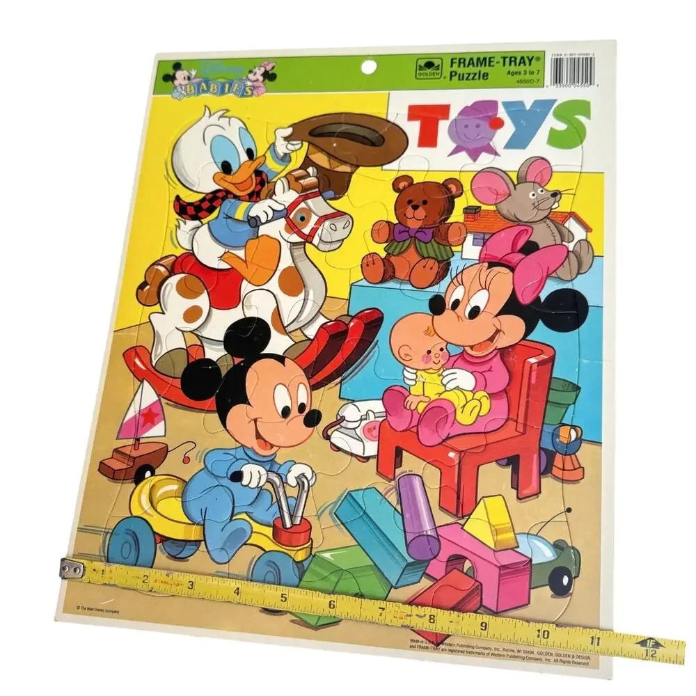 Disney Babies Tray Puzzle Minnie Mickey Mouse Donald Duck Golden 80s Vtg 14.5